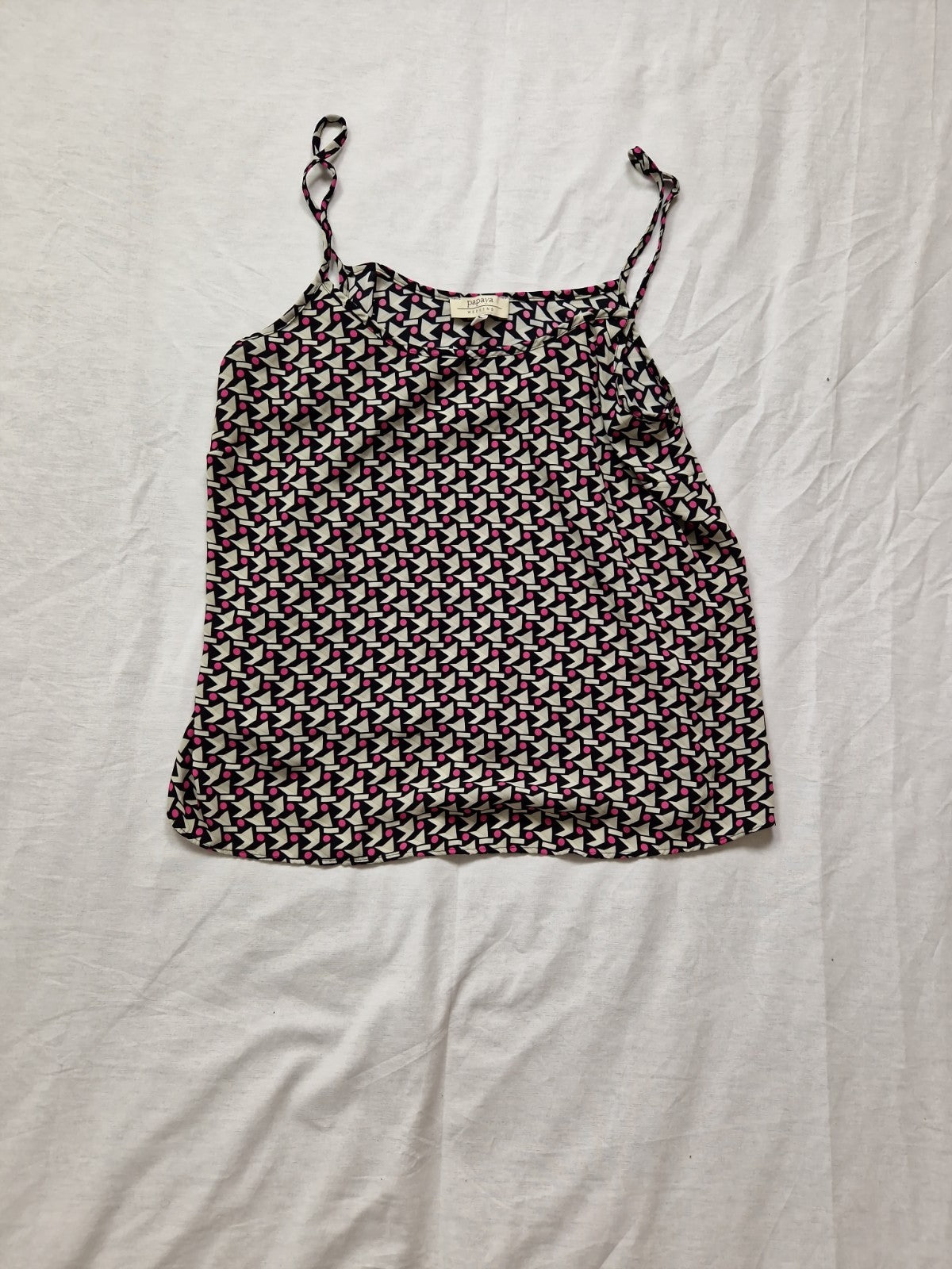Papaya Womens Pink Camisole Top Sleeveless Off Shoulder UK 12 Polyester