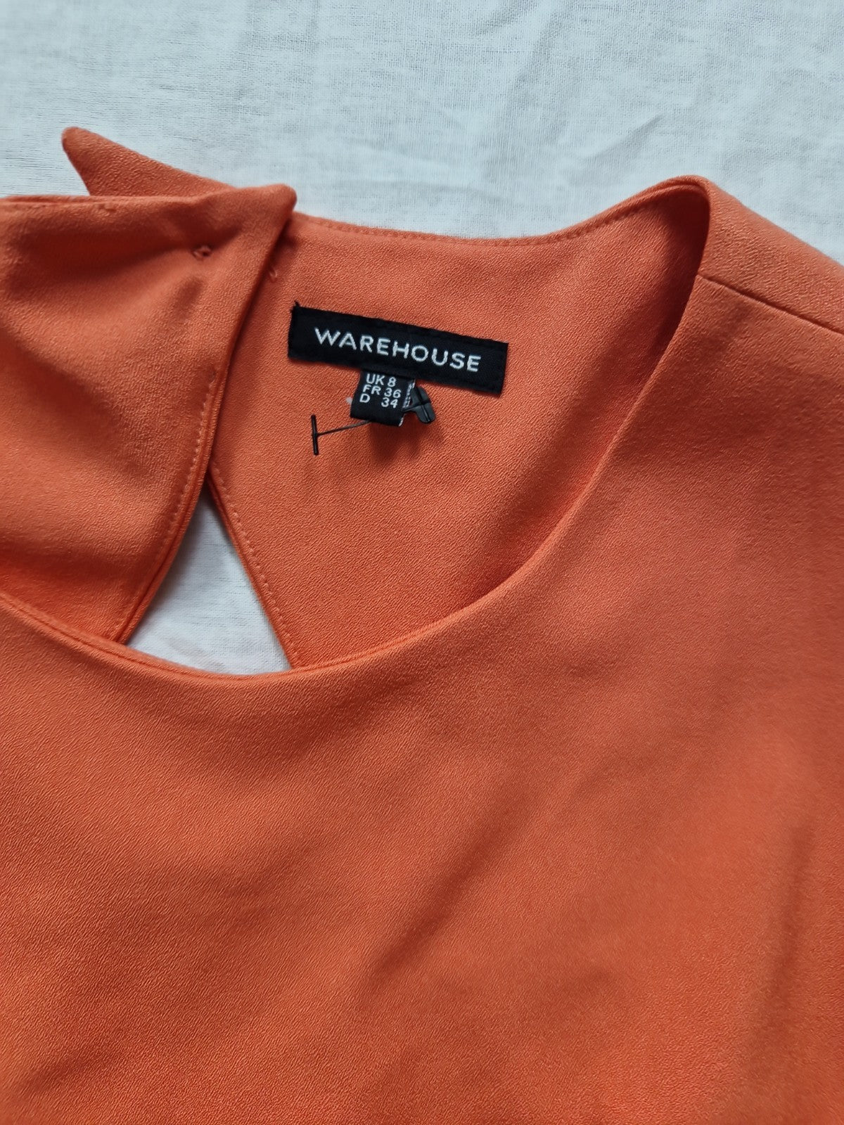 Warehouse Womens Orange Jumpsuit Polyester UK 8 L22 Preloved