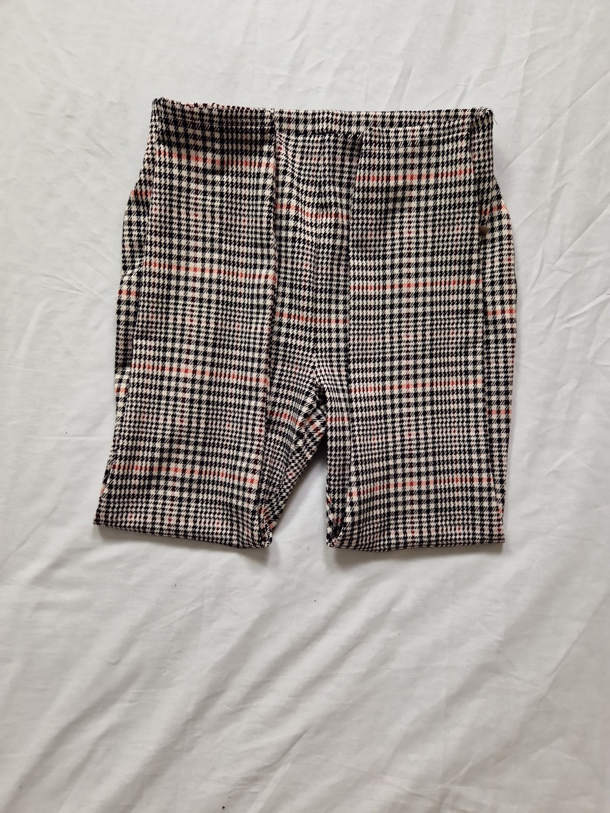Next Womens Trousers Checked High Rise Stretch Polyester UK 12R W30 L26