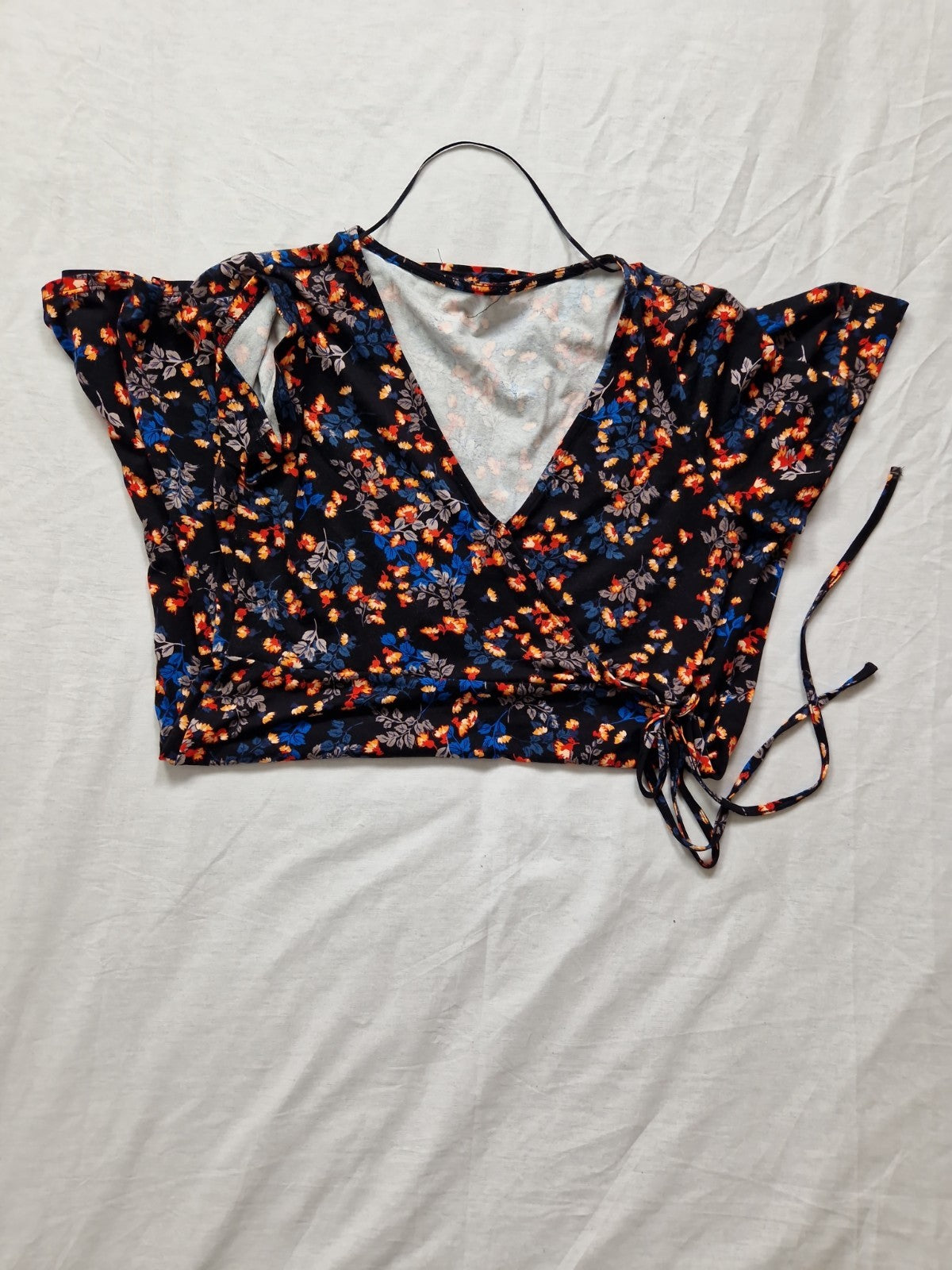 Unbranded Womens Blouse Top Black Floral UK 14
