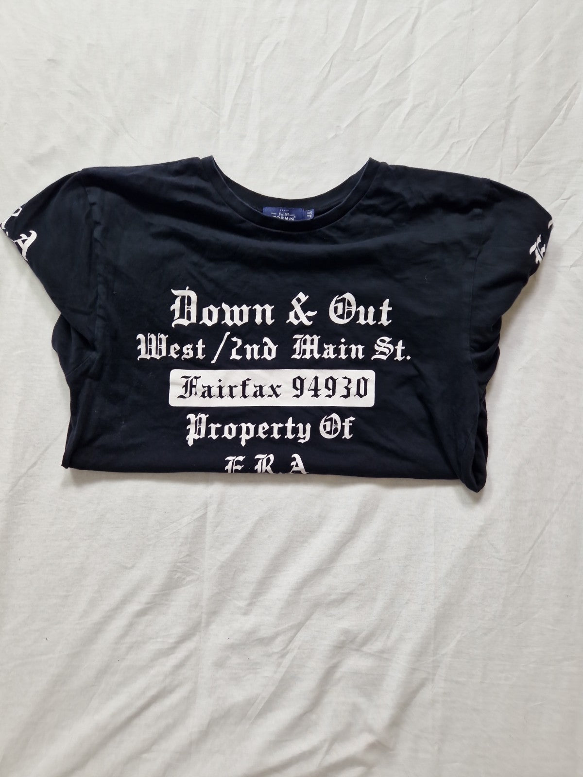 Topman Mens Black Crew Neck T-Shirt UK S Preloved