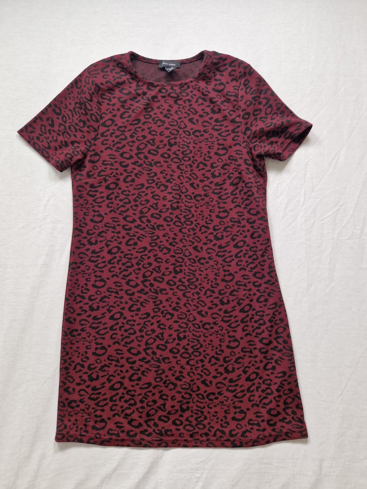 Nine West Womens A Line Dress Red Leopard Print Polyester UK M