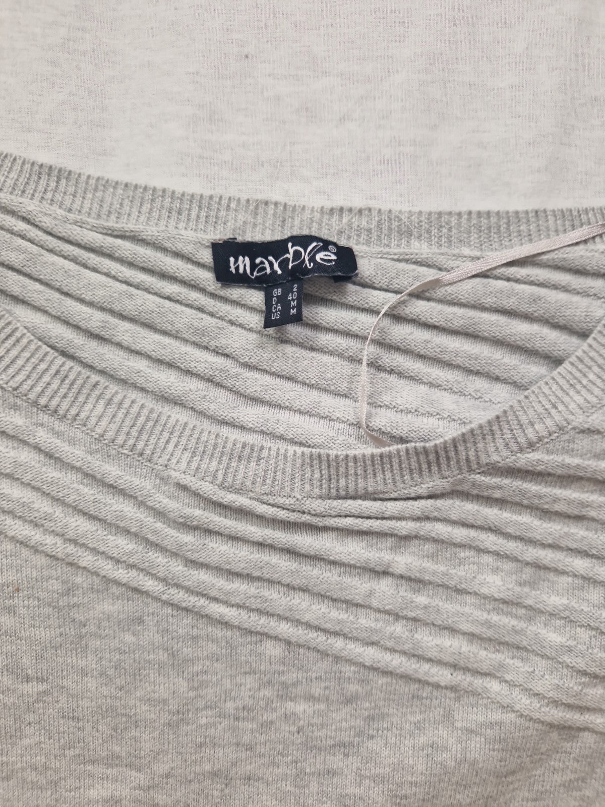 Marble Womens Grey Sleeveless Knit Jumper UK M Preloved