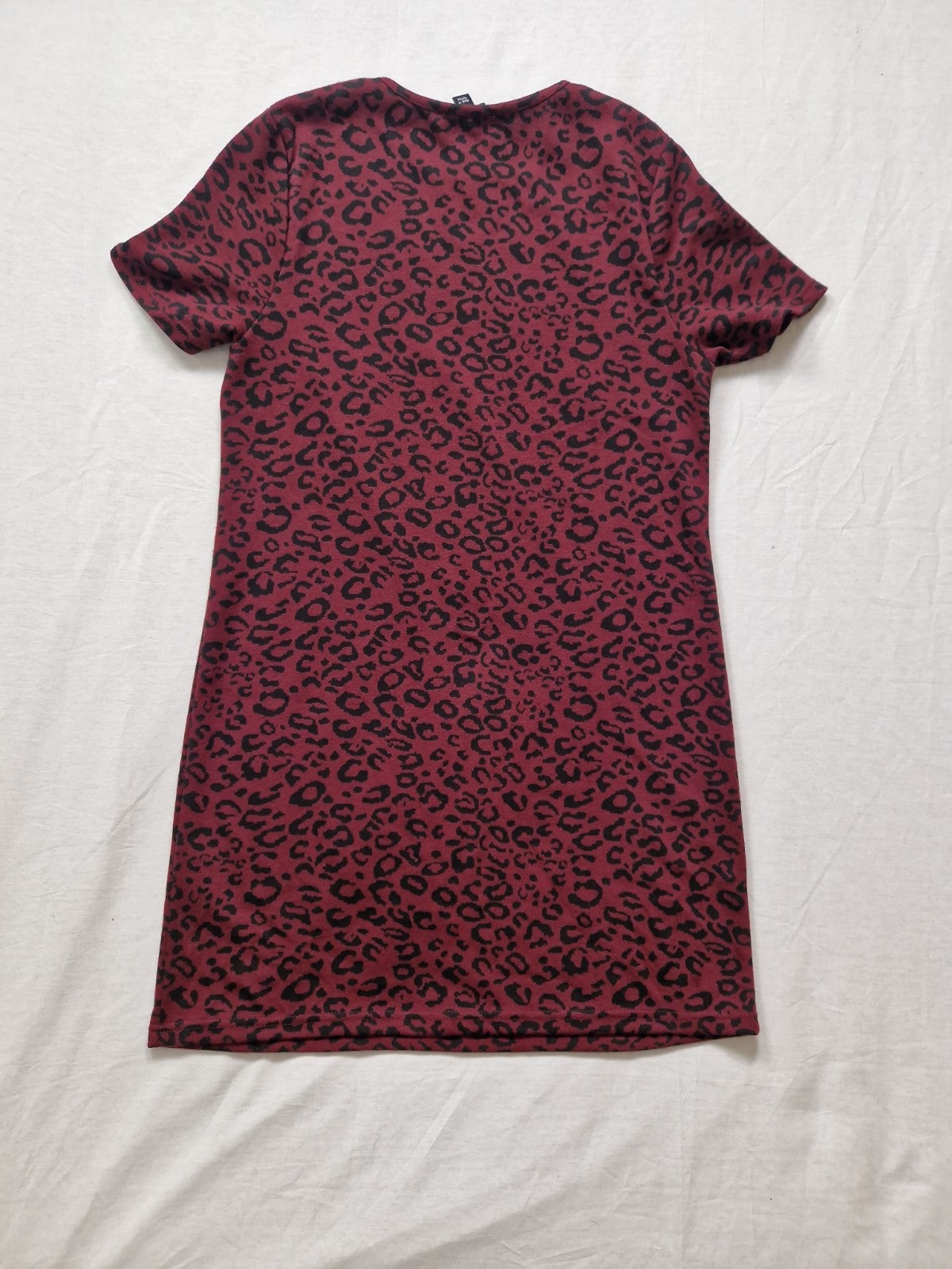 Nine West Womens A Line Dress Red Leopard Print Polyester UK M
