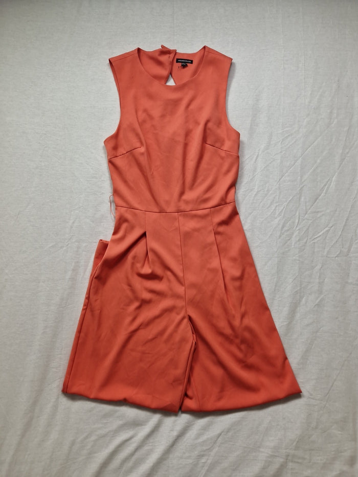 Warehouse Womens Orange Jumpsuit Polyester UK 8 L22 Preloved