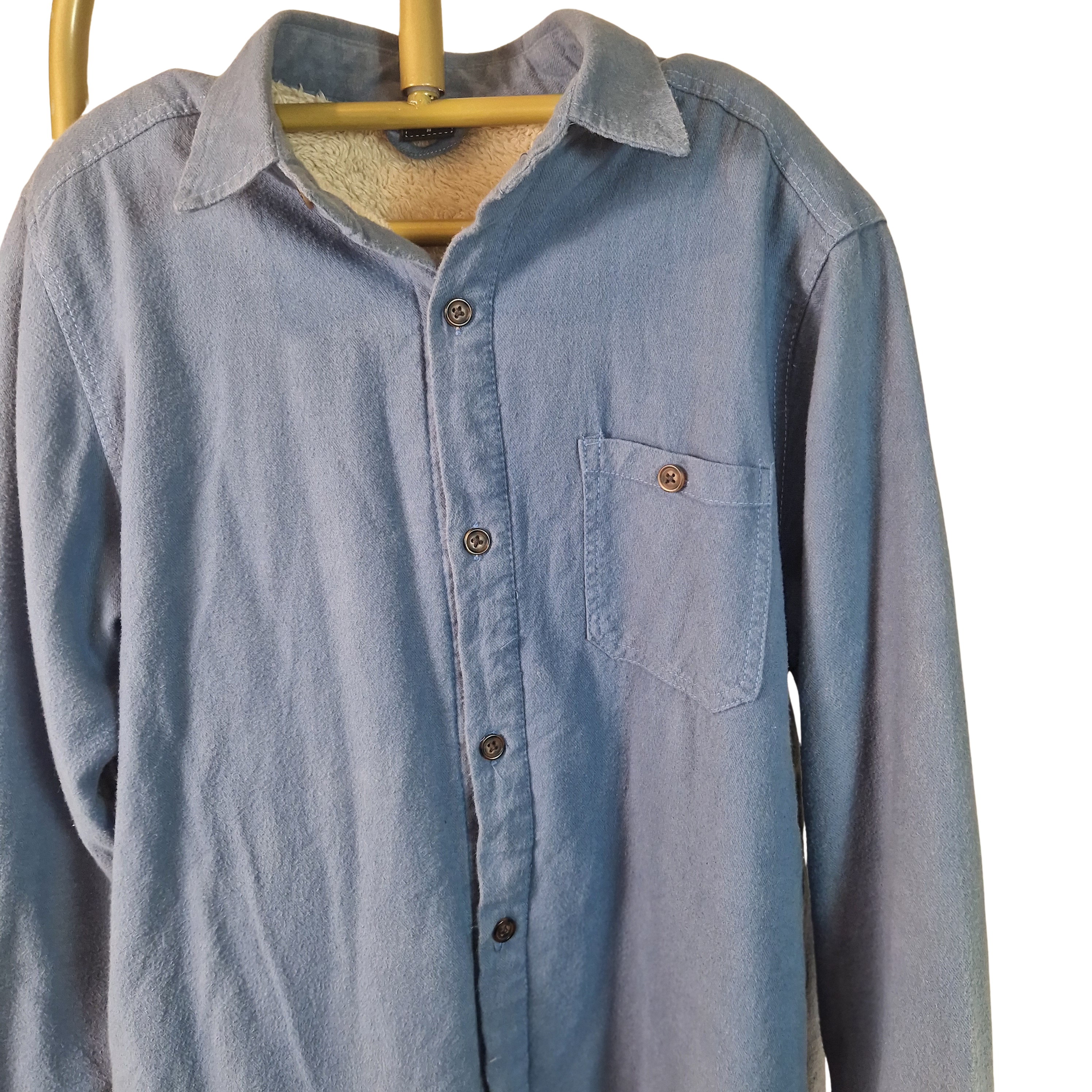 Cotton Traders Blue Shirt Mens Regular Fit Long Sleeve Button Up UK M